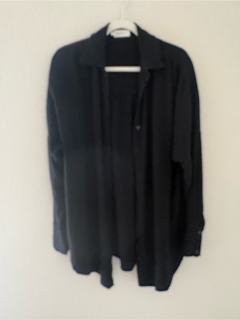 Bumpsuit Black Oversized Button Up Relaxed Maternity Postpartum Shirt Top Medium - Picture 9 of 12